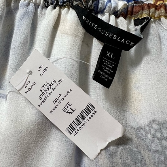 White House Black Market embroidered off the shoulder floral print top XL - Picture 8 of 9